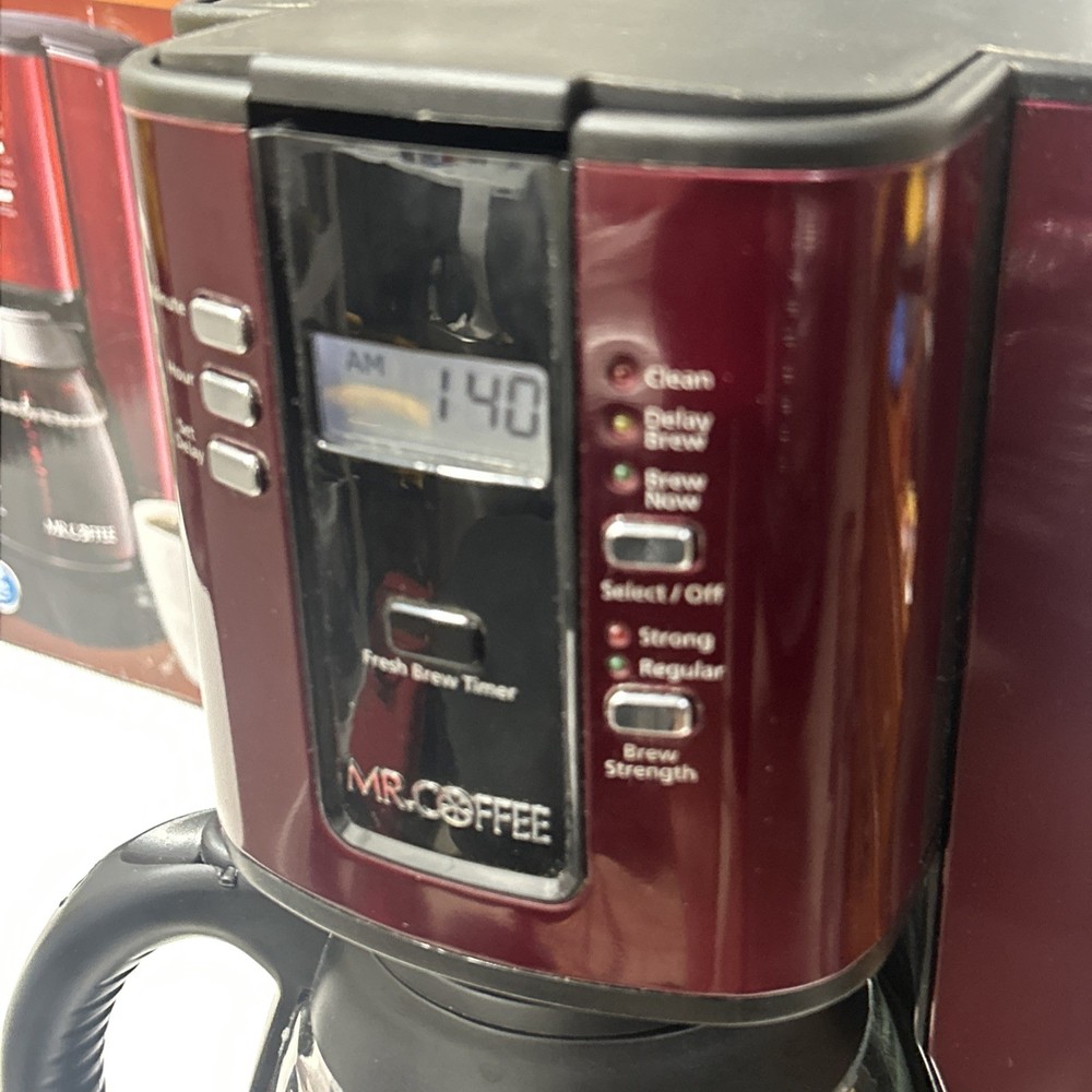 Mr Coffee 12 Cup Programmable Coffee Maker Red Metallic BVMC-TJX36