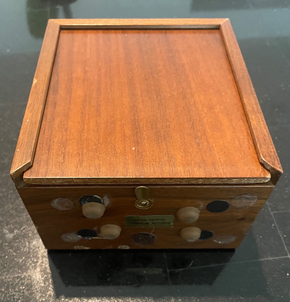 Control Data Corporation CDC Desk Clock Walnut Case Sweephand Movement Rare!