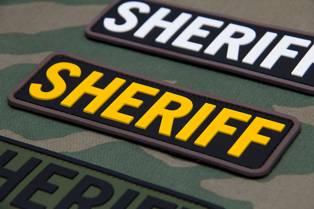Morale Patch Milspec Monkey MSM SHERIFF GOLD YELLOW Pattern- 6 " x 2 " PVC - NEW