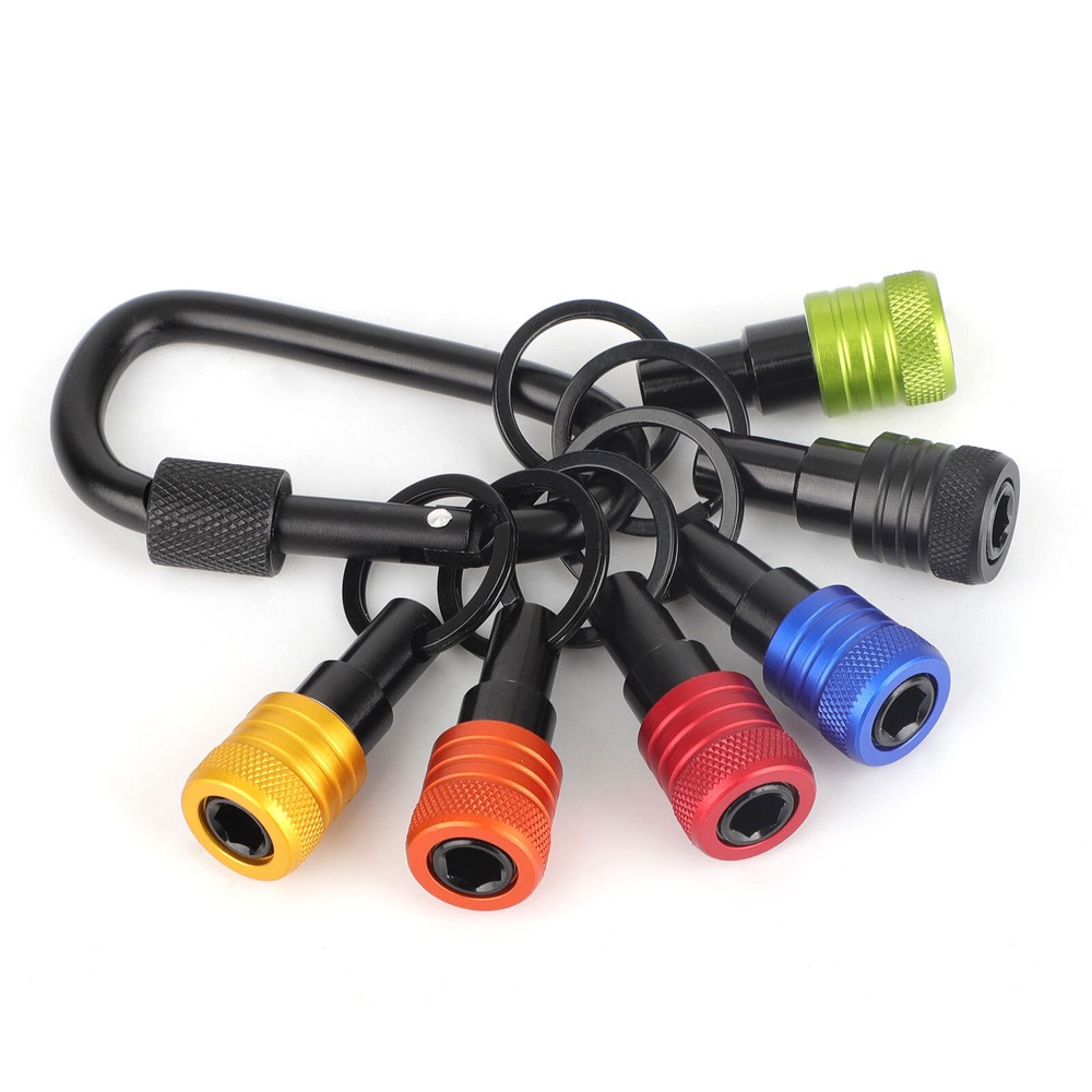 1/4" Hex Shank Quick Release Keychain Screwdriver Drill Bit Holder Bit Set 6PCS