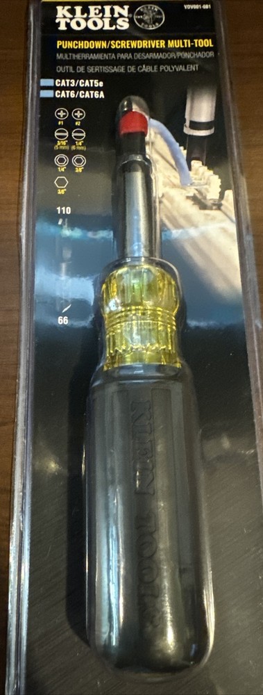 Klein Tools VDV001-081 Punchdown Screwdriver Multi-Tool - CAT3, 5e, 6, 6A
