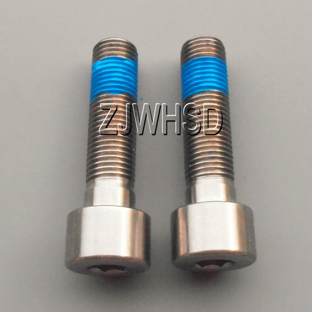 2pcs M9 x 35 Titanium Ti Screw Bolt Allen hex Socket Cap Head with ThreadLocker