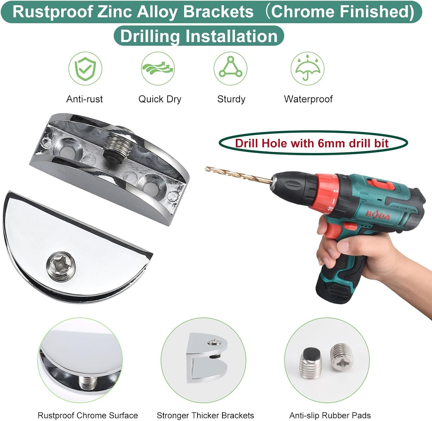 Glass Corner Shower Shelves, Tempered Floating Glass Shelves Wall Mount,