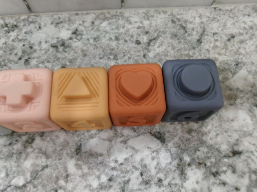 Babies Number Blocks, 1-6, Rubber, Stackable, Cubes