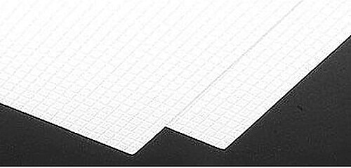 Plastruct 15/64 White Square Tile Pattern Styrene (2) - Model Scratch Building