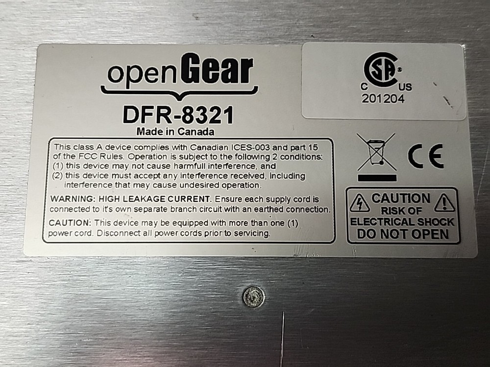 OpenGear DFR 8321 Frame Chassis with 1 Power Supply