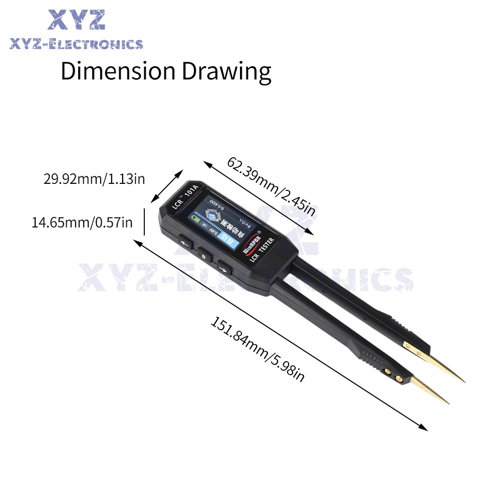 Mini Smart Tweezer LCR Meter SMD ESR Ohm Capacitance Inductance Diode Test TypeC