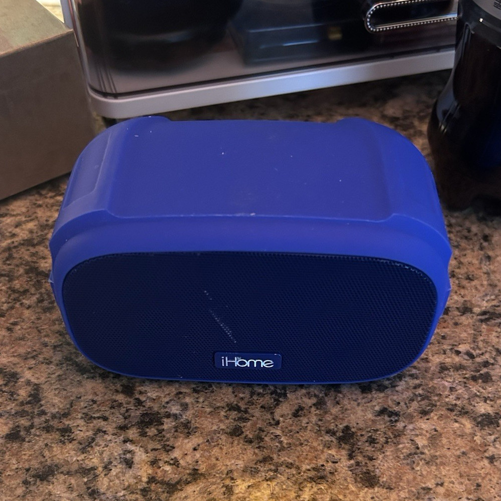 iHome Blue Portable Rectangular Mini Speaker Bluetooth Wireless Audio Device
