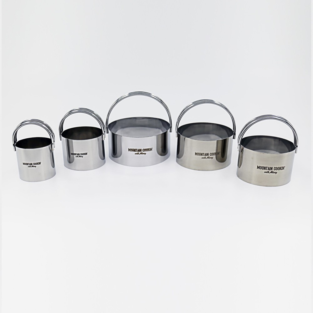 Biscuit Cutter Set (5 Piece Set), Round Cookie Cutters with Handle