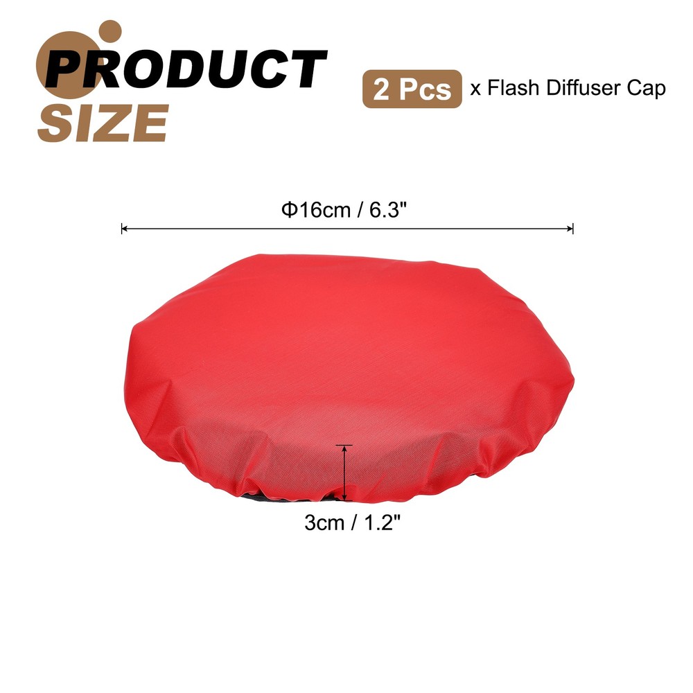 2pcs 6.3" x 6.3" Soft Mini Flash Bounce Diffuser Cap, for Flashlight, Red