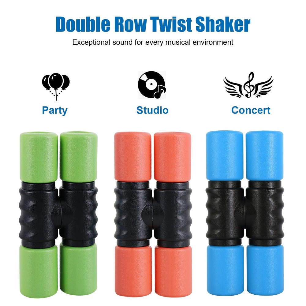 Twist Shaker 3PCS Double Row Shakers Percussion Instruments Set Medium Volume...