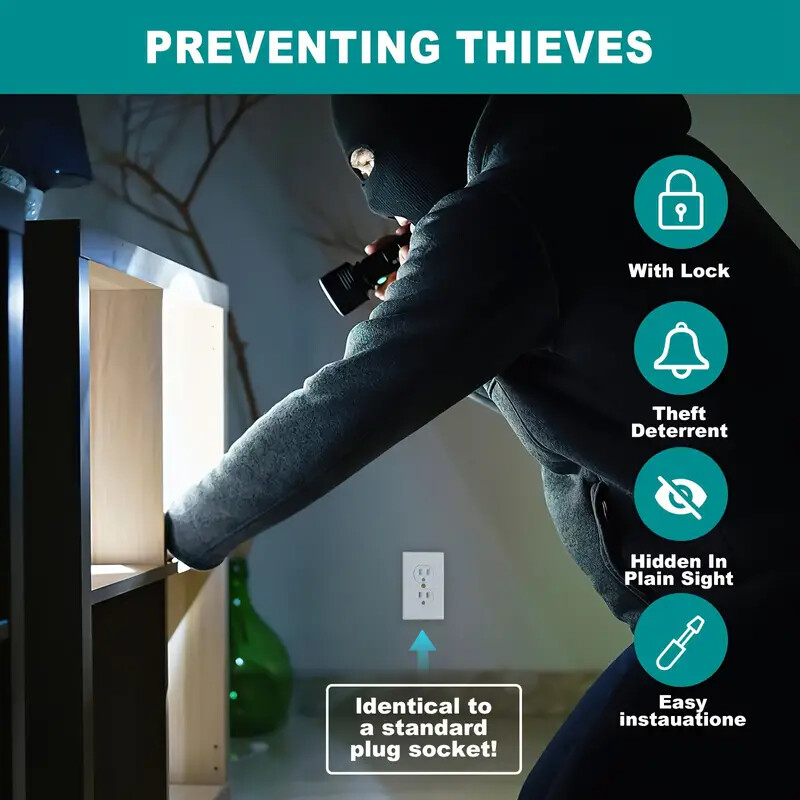 2PCS Hidden Wall Safe Security Electrical Outlet Keys Vault Secret Hide Valuable