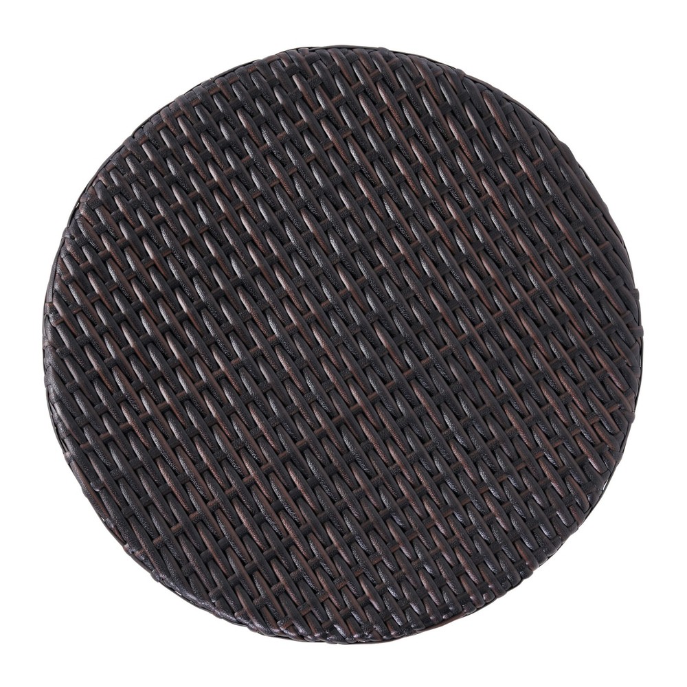 Outdoor Wicker Barrel Side Table, Multibrown
