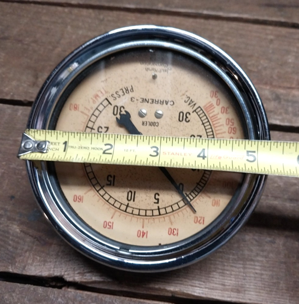 Vintage Jas. P. Marsh & Co Vac Pressure Temperature Gauge 6273 Carrene-3