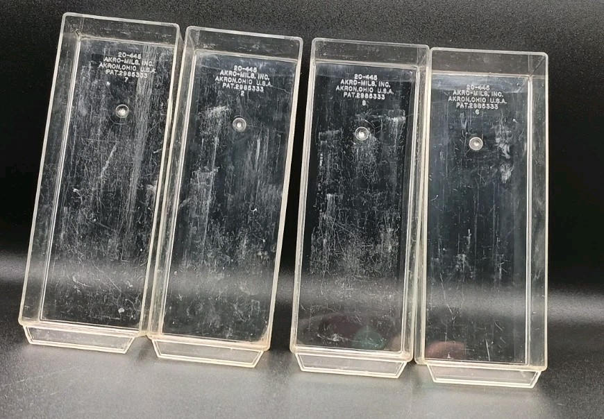 4 Hard Plastic Akro-Mills Replacement Drawers 20-445 Plastic Drawers