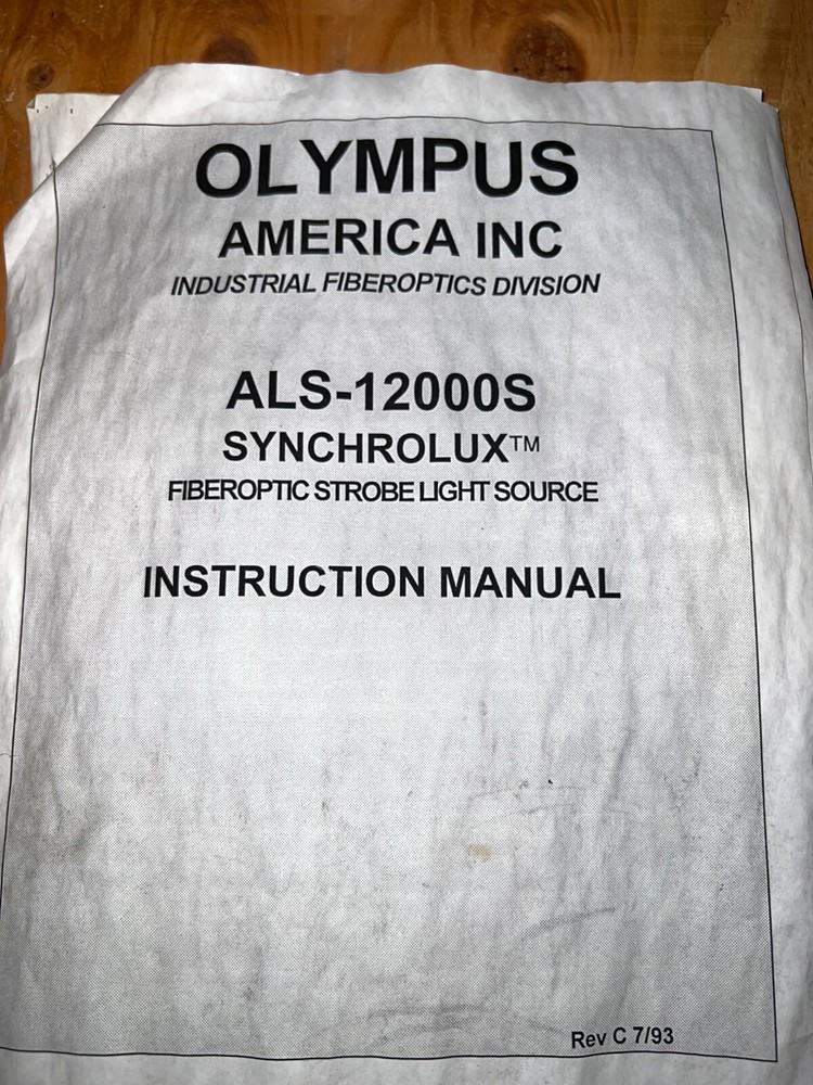 OLYMPUS ALS-12000S SYNCHROLUX FIBEROPTIC STROBE LIGHT SOURCE