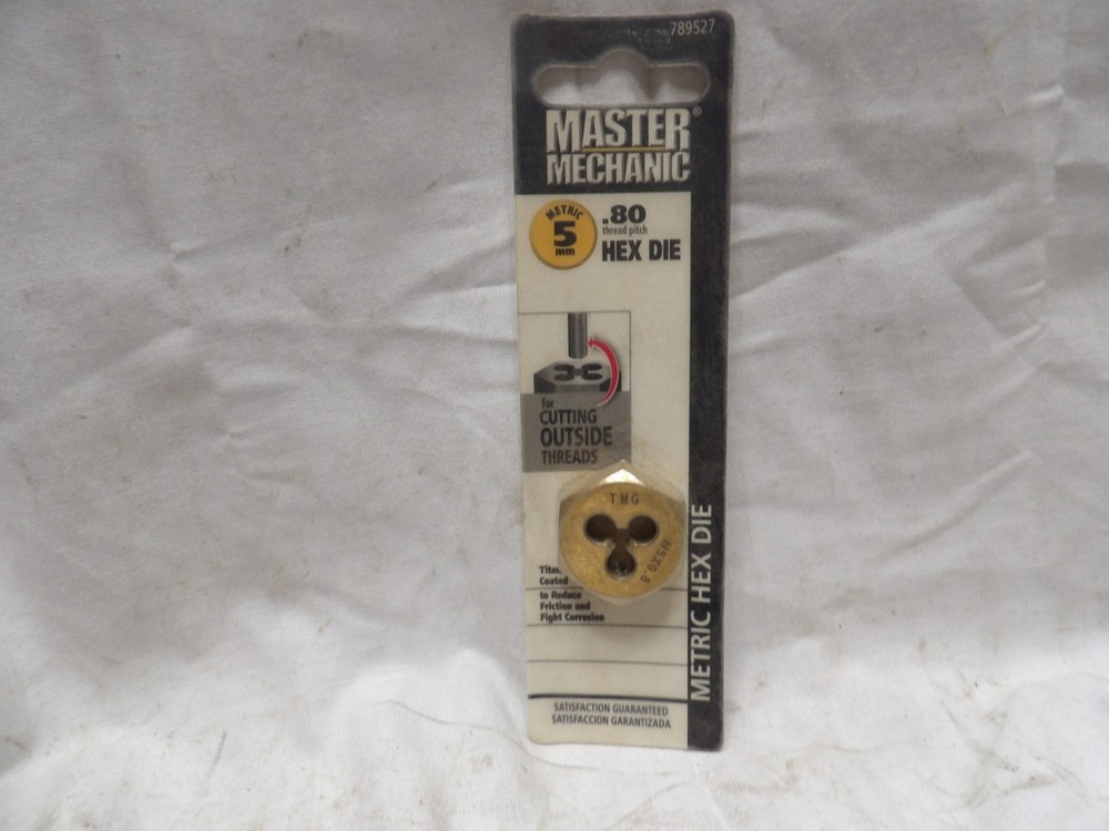 Master Mechanic 5mm-.80 Metric Hex Die 789527