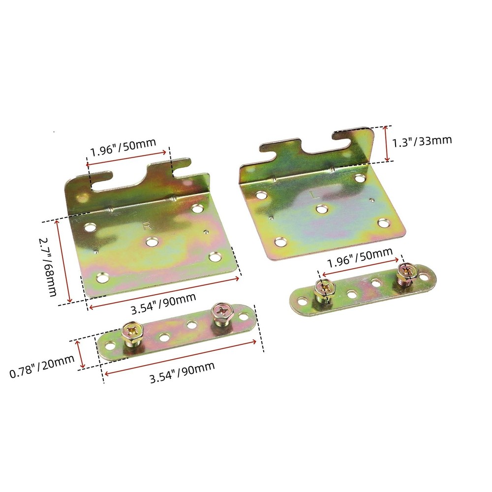 4 Pcs Universal Beds Rail Bracket Iron Bed Plates Hook on Conversion Brackets...