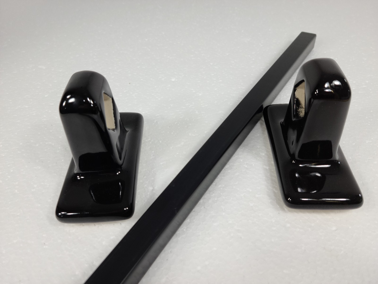 Black Ceramic Towel Bar Rod Rack Post Holder Brackets Tile In Mid Century Modern