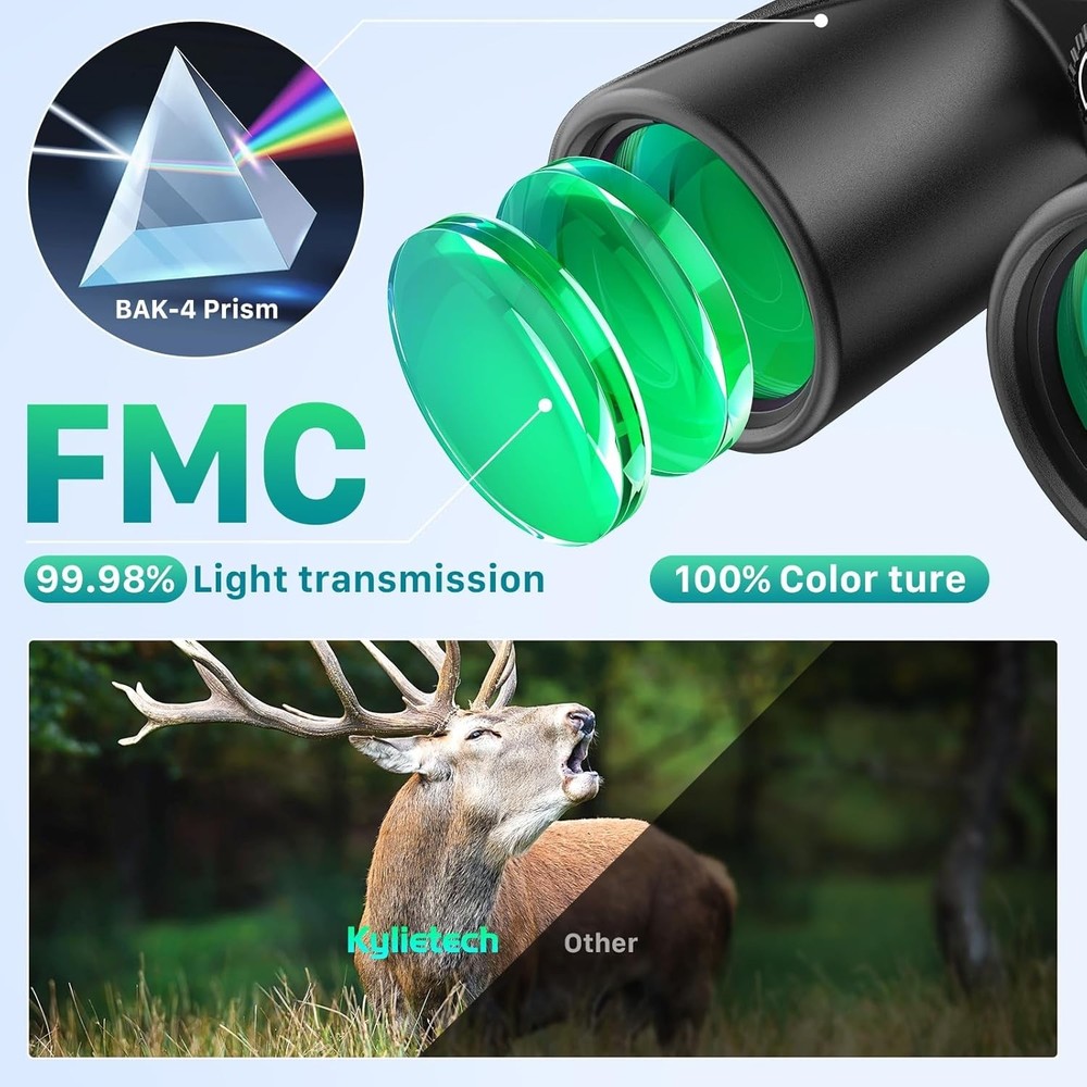 Powerful 12x Magnification Hunting Binoculars