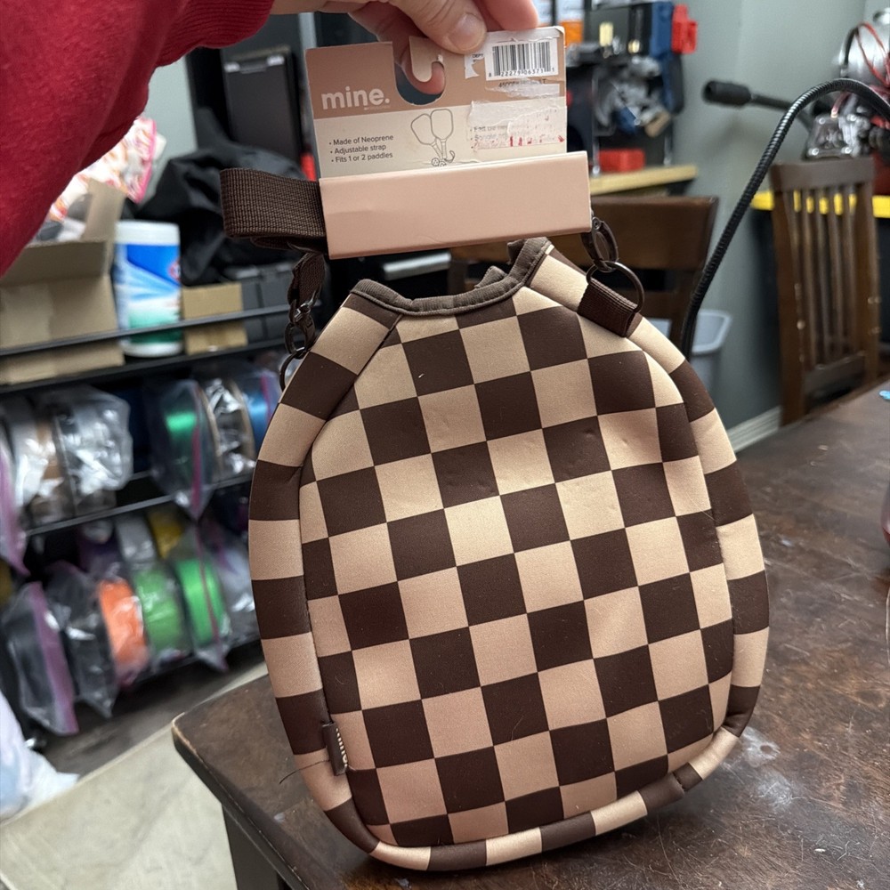 MINE PICKLEBALL PADDLE CROSSBODY Brown Checkered
