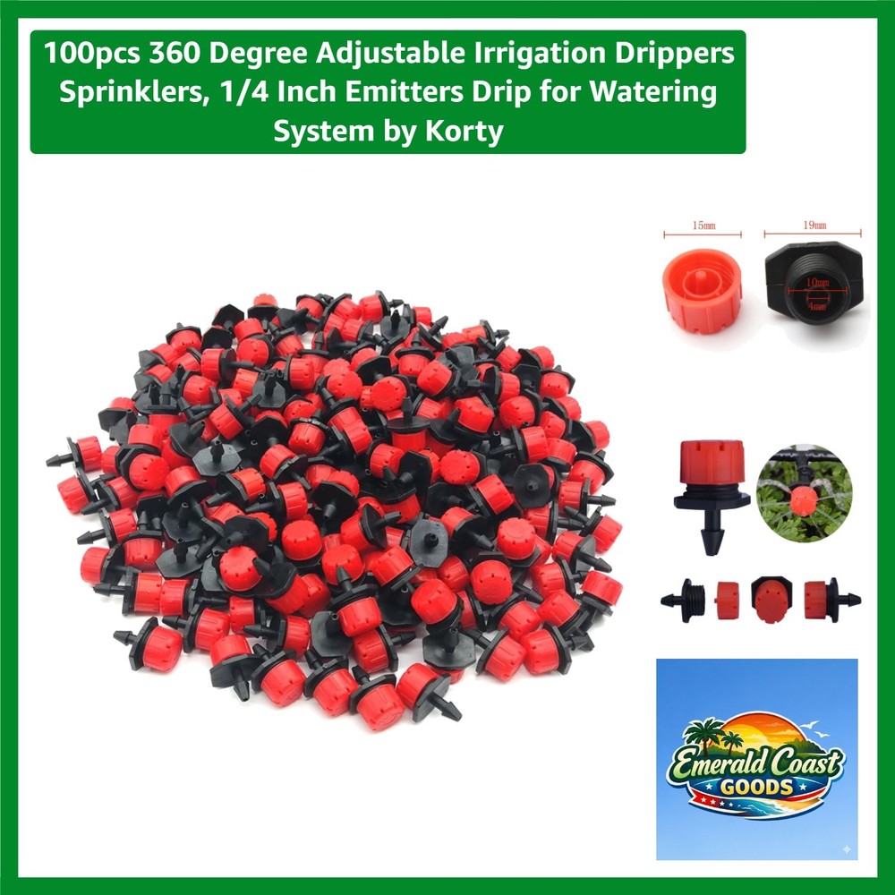 Durable Plastic 360° Adjustable Irrigation Drippers - 100pcs for Effective Use