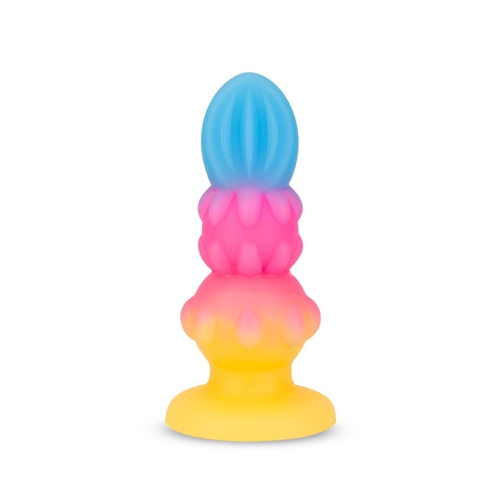 Glow in the Dark Soft Squeezable Silicone Beaded Bumpy Anal Butt Plug Probe
