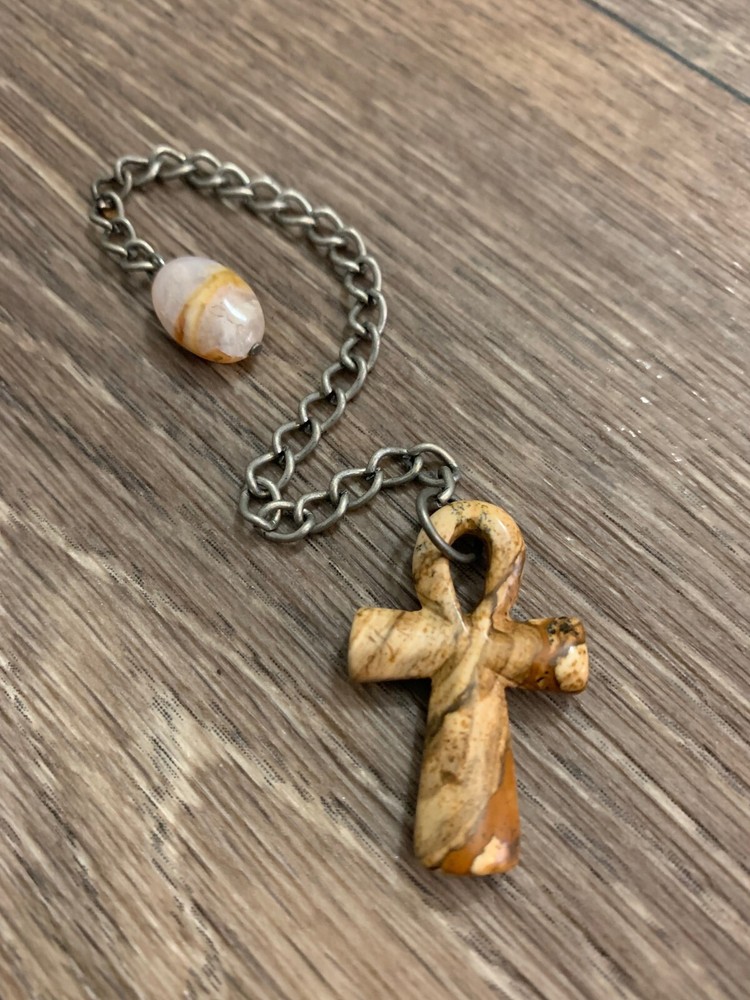 Ankh Brown Jasper Stone Pendulum Dowsing, amplifying, restore focus & transform