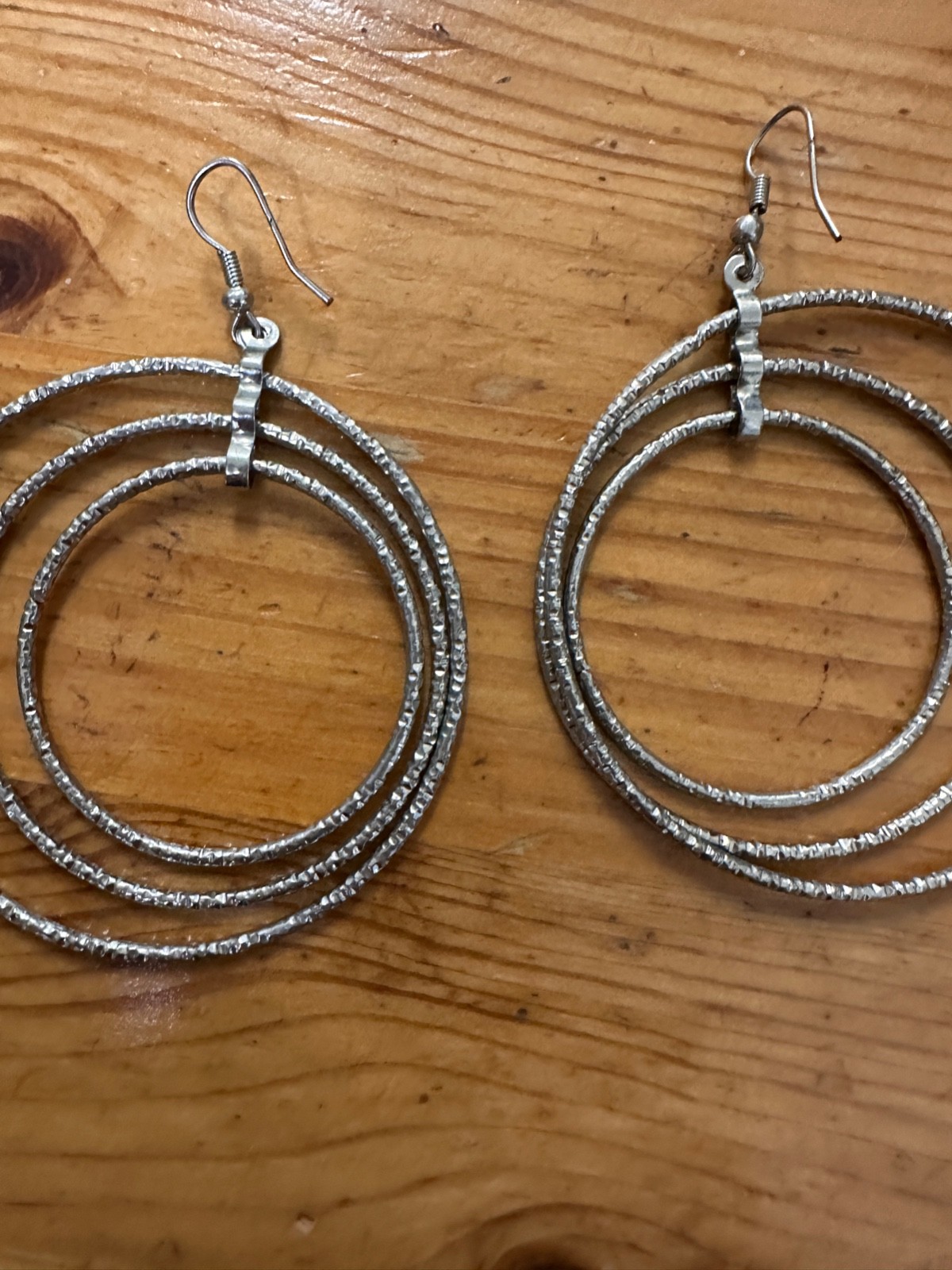 Lot Of 4 Pairs of Silver Tone Dangle Earrings Faux Gem Fantasy