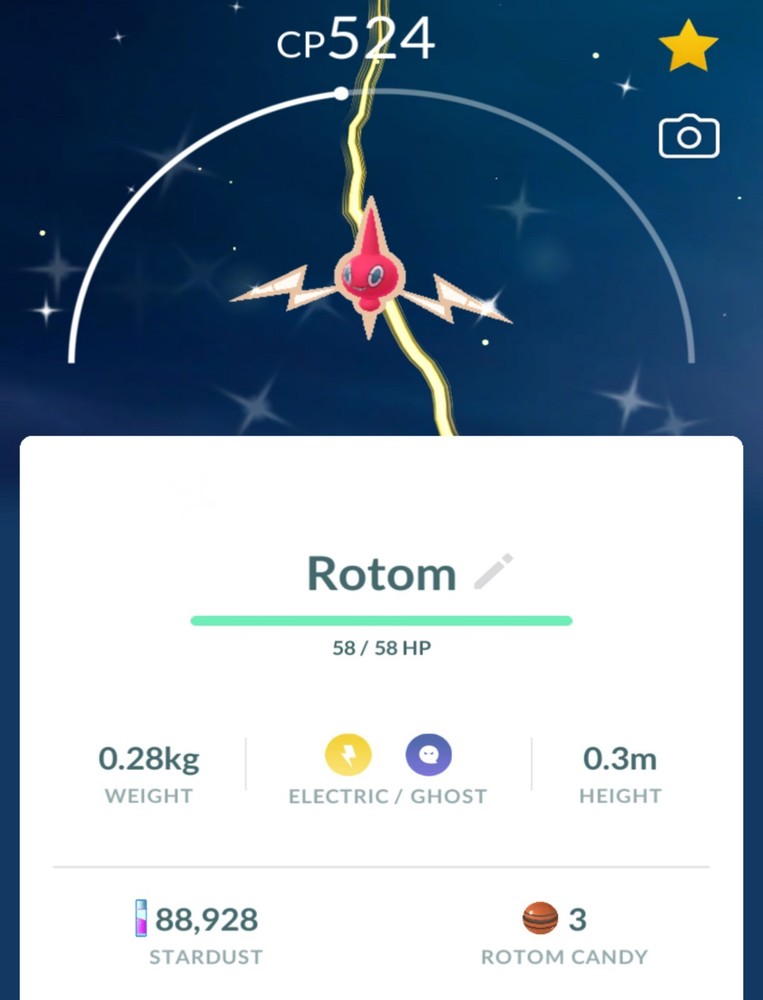 Pokémon Shiny Rotom 80kStardust PTCs Read Description