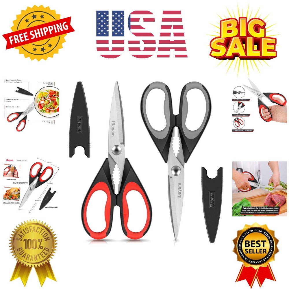 Kitchen Scissors All Purpose Heavy Duty, Kitchen Utensils Set, Stainless Stee...