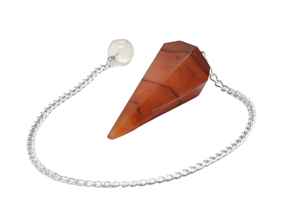 Carnelian Dowsing Crystal Pendulum