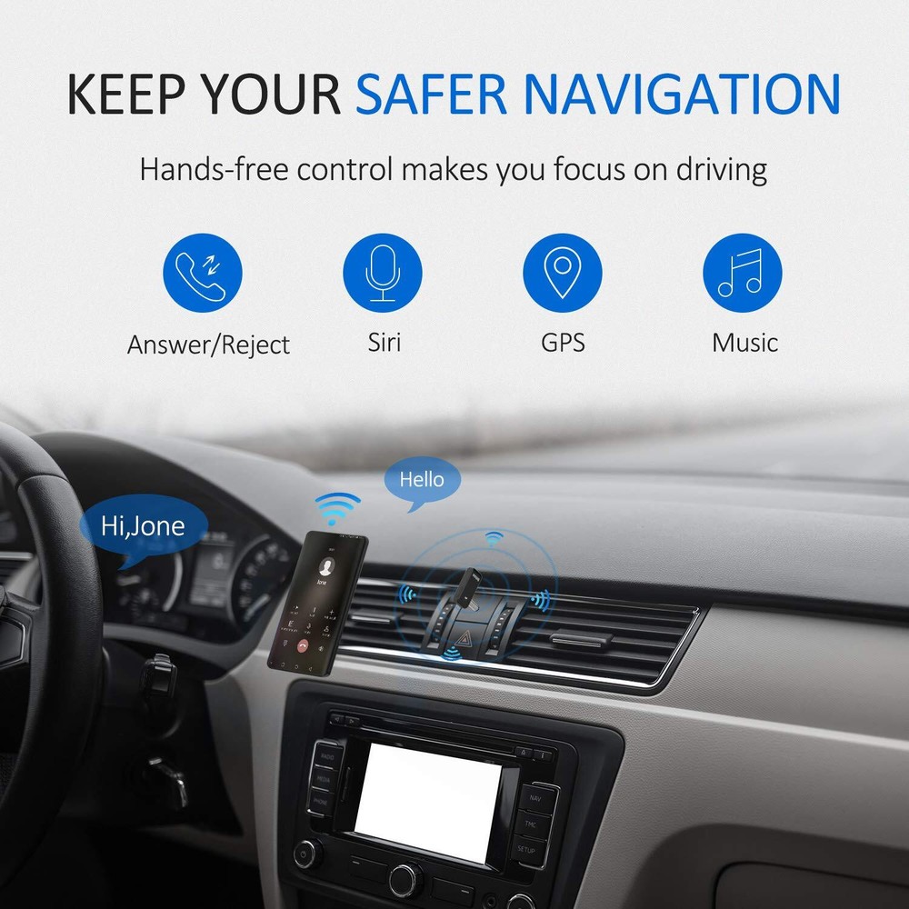 Bluetooth Transmitter Receiver Wireless Adapter 3.5mm Aux Jack Stereo Audio Inpu