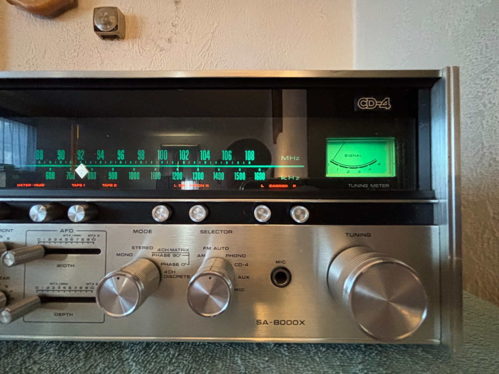 Vintage Technics SA-8000X Stereo 2/4 Channel Receiver-Powers On-Parts/Repair