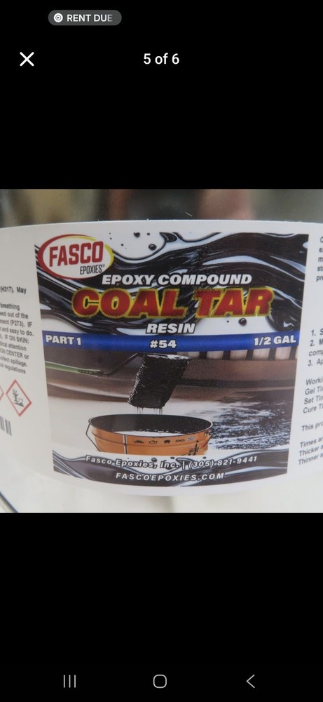 Fasco #54, Coal Tar Epoxy Kit, 3 Quart Size