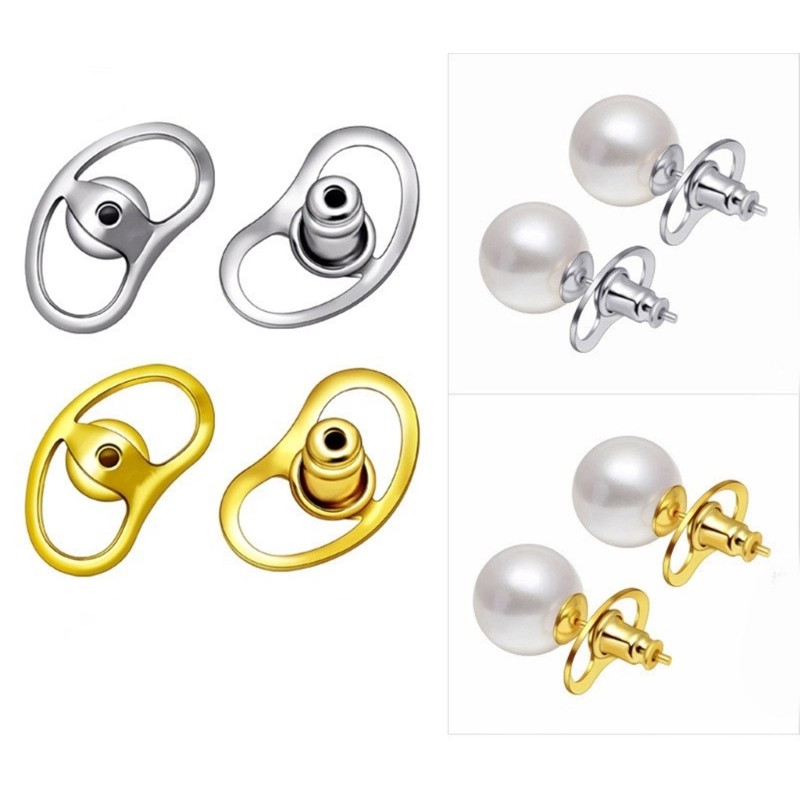 Gold Plated Locking Earring Backs 6pcs Set for Heavy Studs Mixed Color