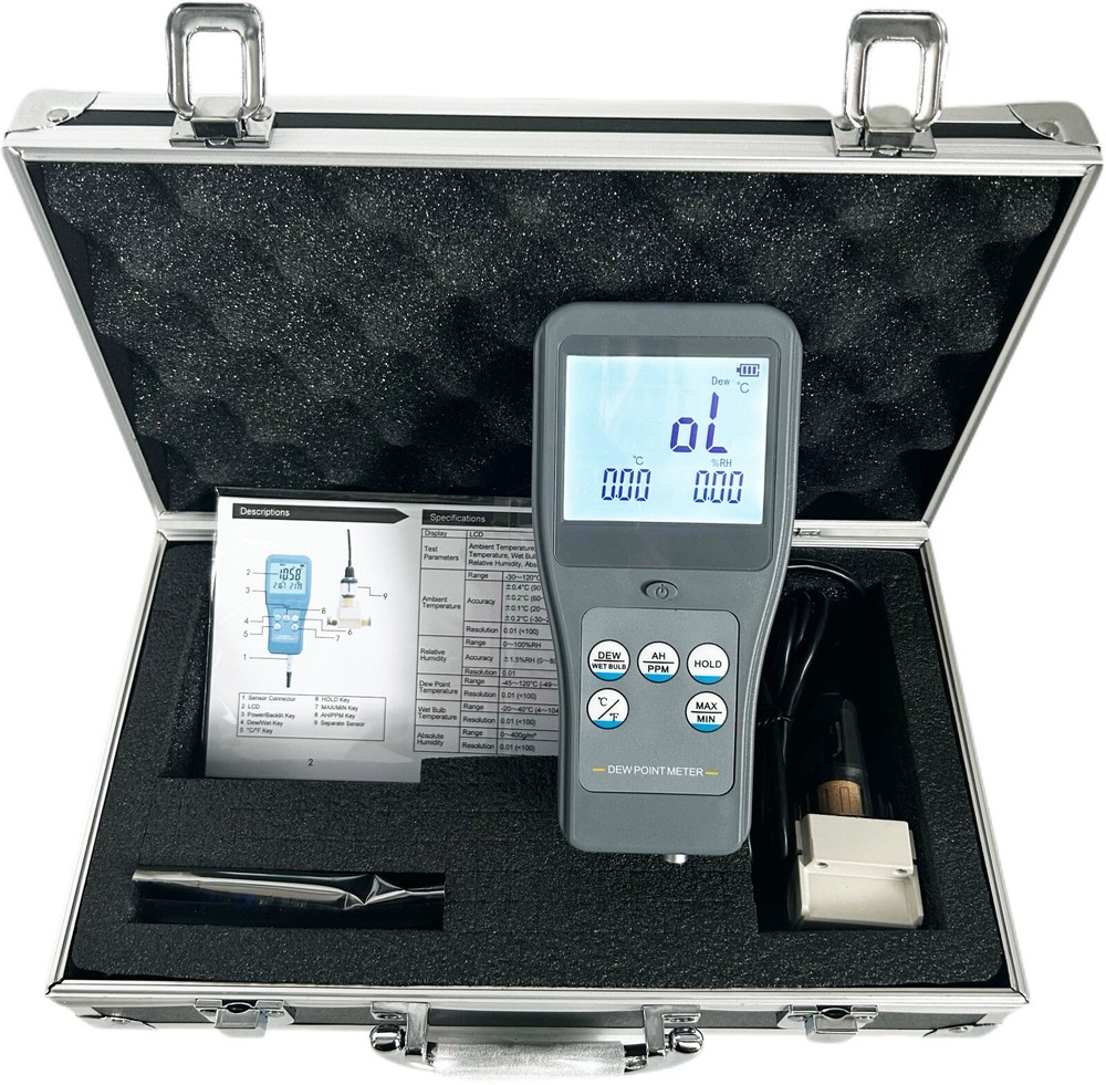 Digital Dew Point Meter Dewpoint Meter with DP10A Separate Sensor LCD Display