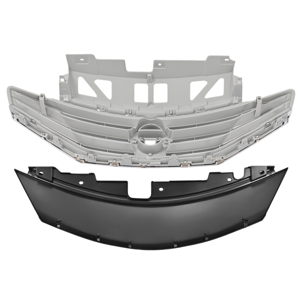 Front Upper Bumper Grille & Cover Assembly For Nissan Versa Note 2014-2017 Gray