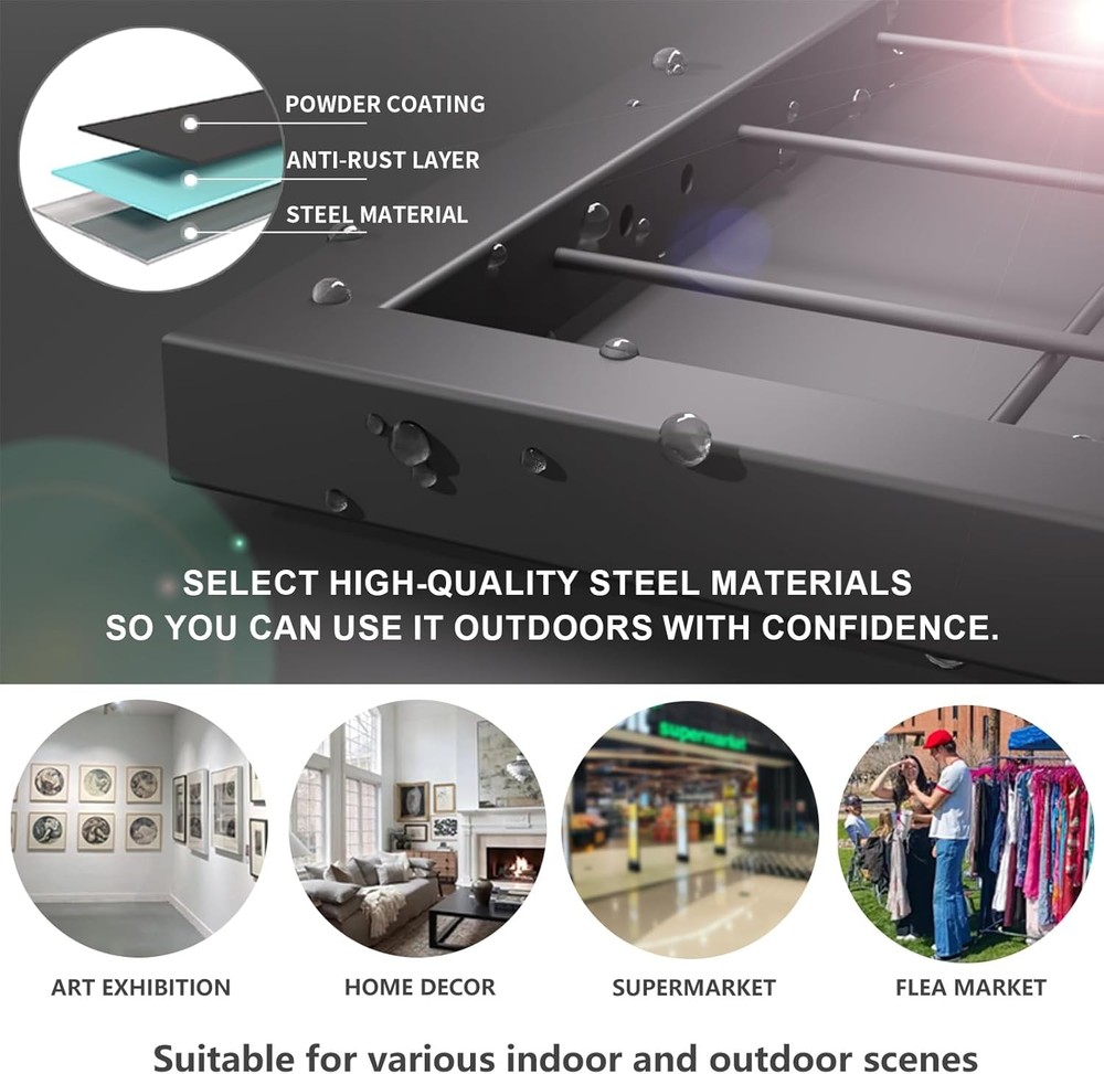 Foldable Grid Wall Panel 2PCS - Portable Heavy Duty Gridwall Display Rack with D