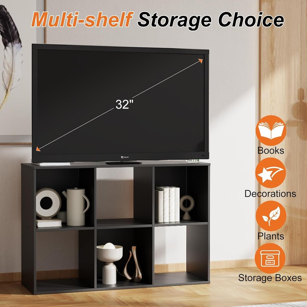 6 Cube Storage Organizer Open Cube Bookshelf W/ 3 Removable Back Panels Display