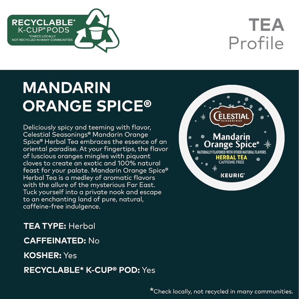 Mandarin Orange Spice Tea K-Cup Pods, 96 Count