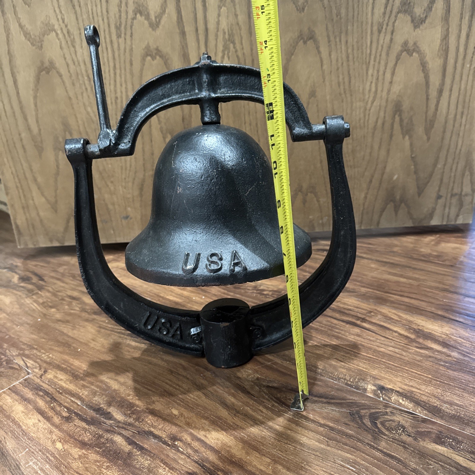 Antique Cast Iron USA Farm School Dinner Church Bell With Yoke 8.5” inches