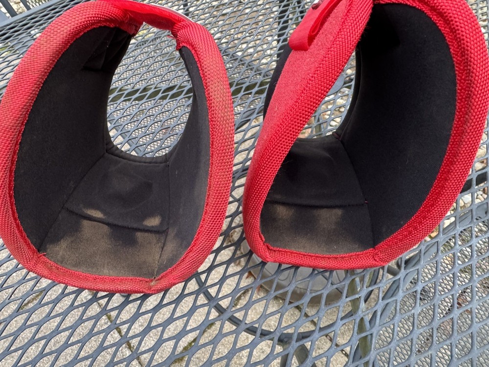 Showman Elite Equine Bell Boots Red Large