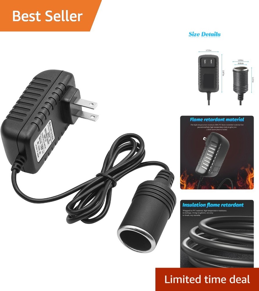 Compact 12V 2A AC/DC Adapter - Safe Conversion for Car Electronics & Appliances