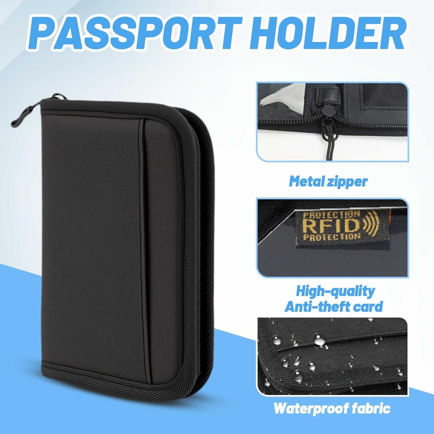 Passport Holder for Travel Essentials, RFID Blocking Protector Passport Wallets,