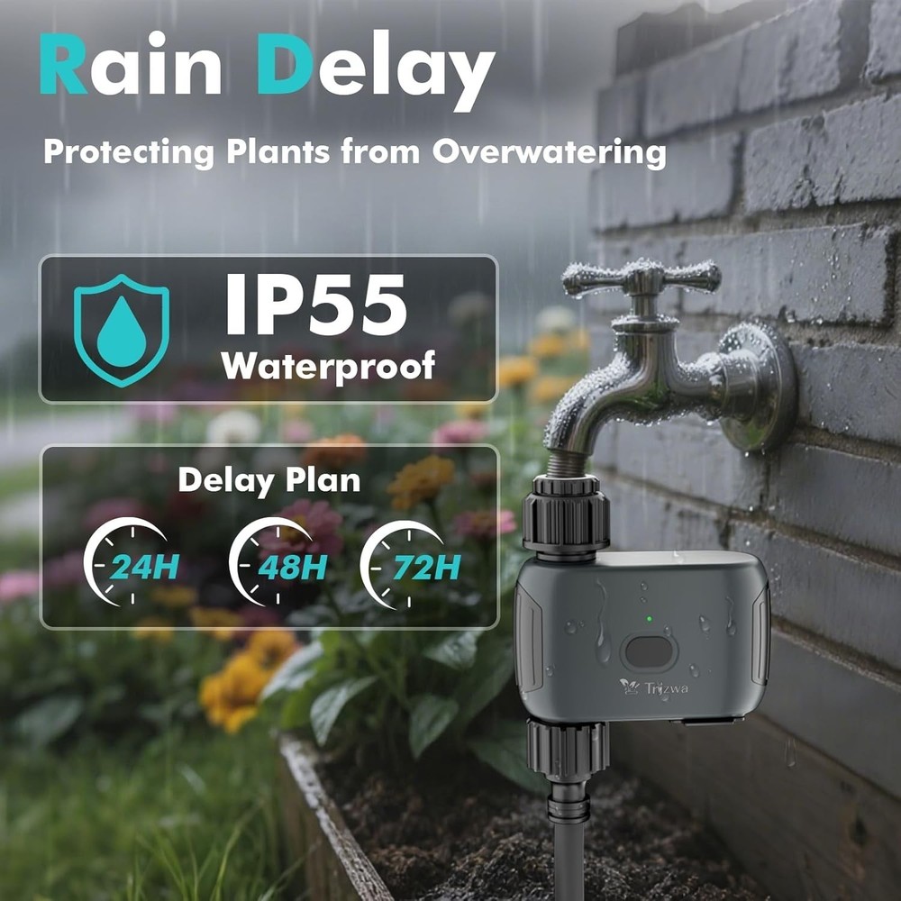 WiFi Sprinkler Controller, Smart Water Timer for Garden/Lawn - APP Control,New,d