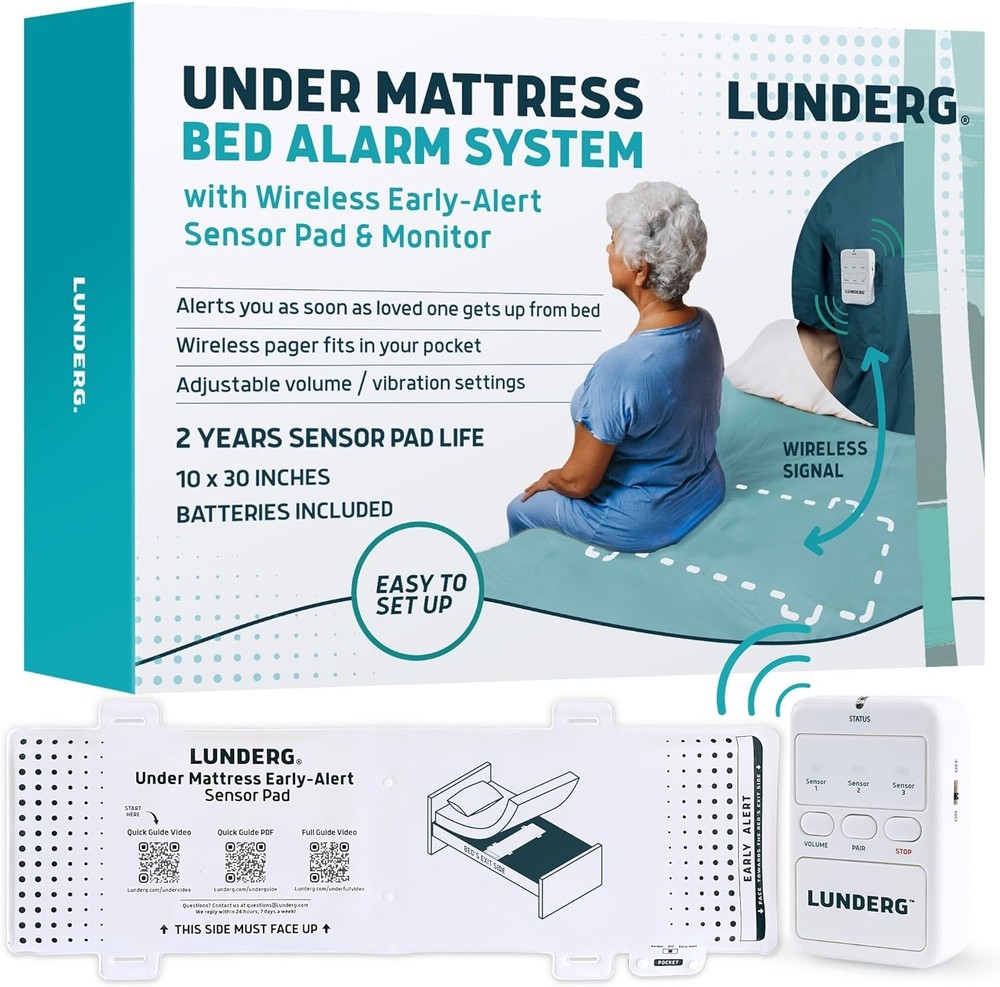 Under Mattress Bed Alarm Wireless Sensor Pad Fall Prevention Elderly