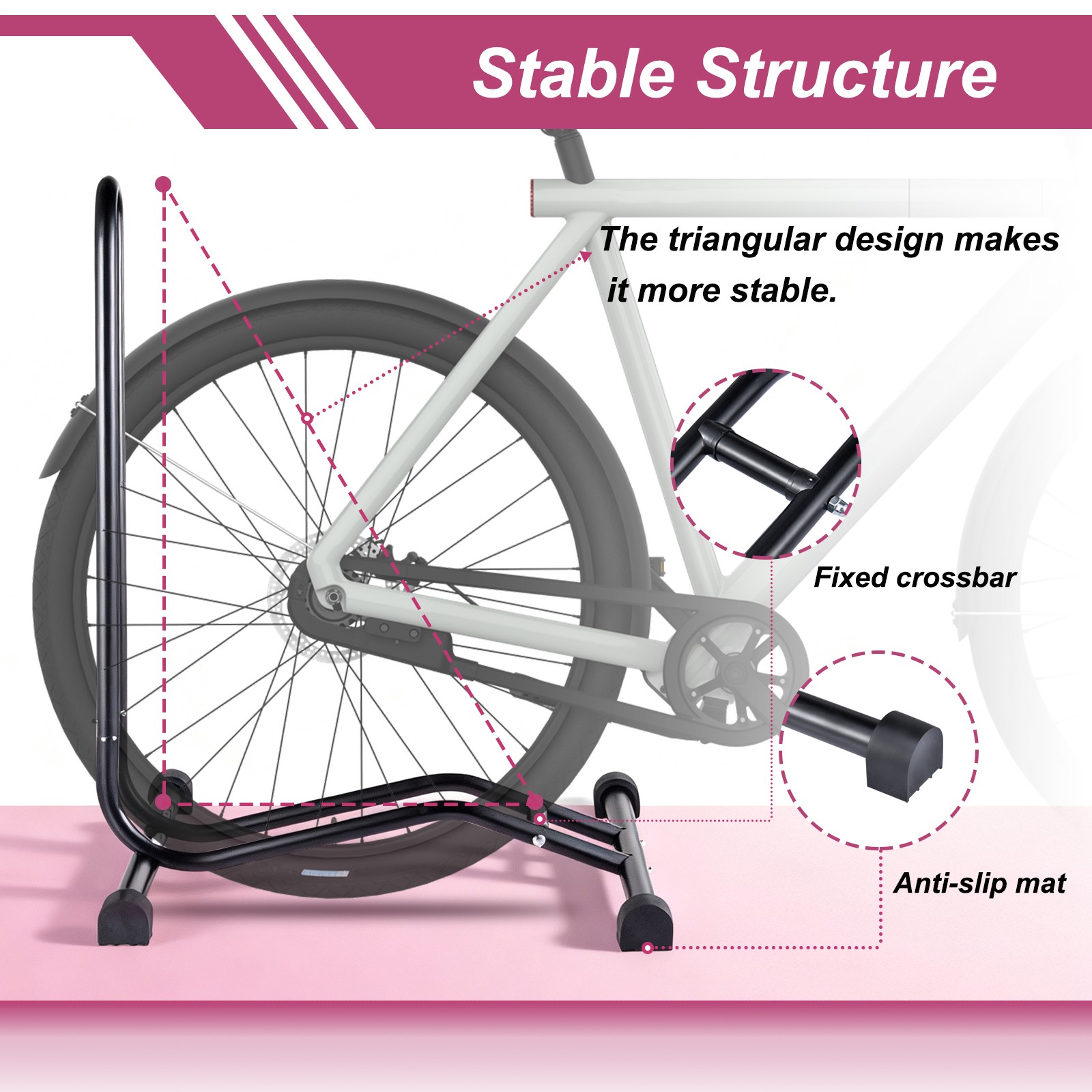 Upright Bike Stand Floor - Vertical & Horizontal Bicycle Stand Bicycle Storage
