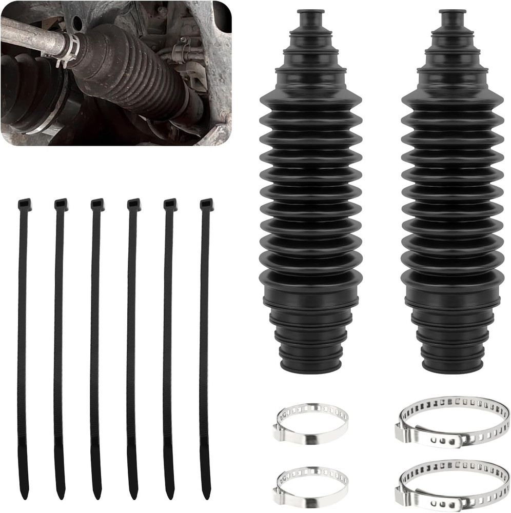 2PCS Inner Tie Rod Boot Kit,Multi-Size Adjutable Rack and Pinion Boot Kit with P
