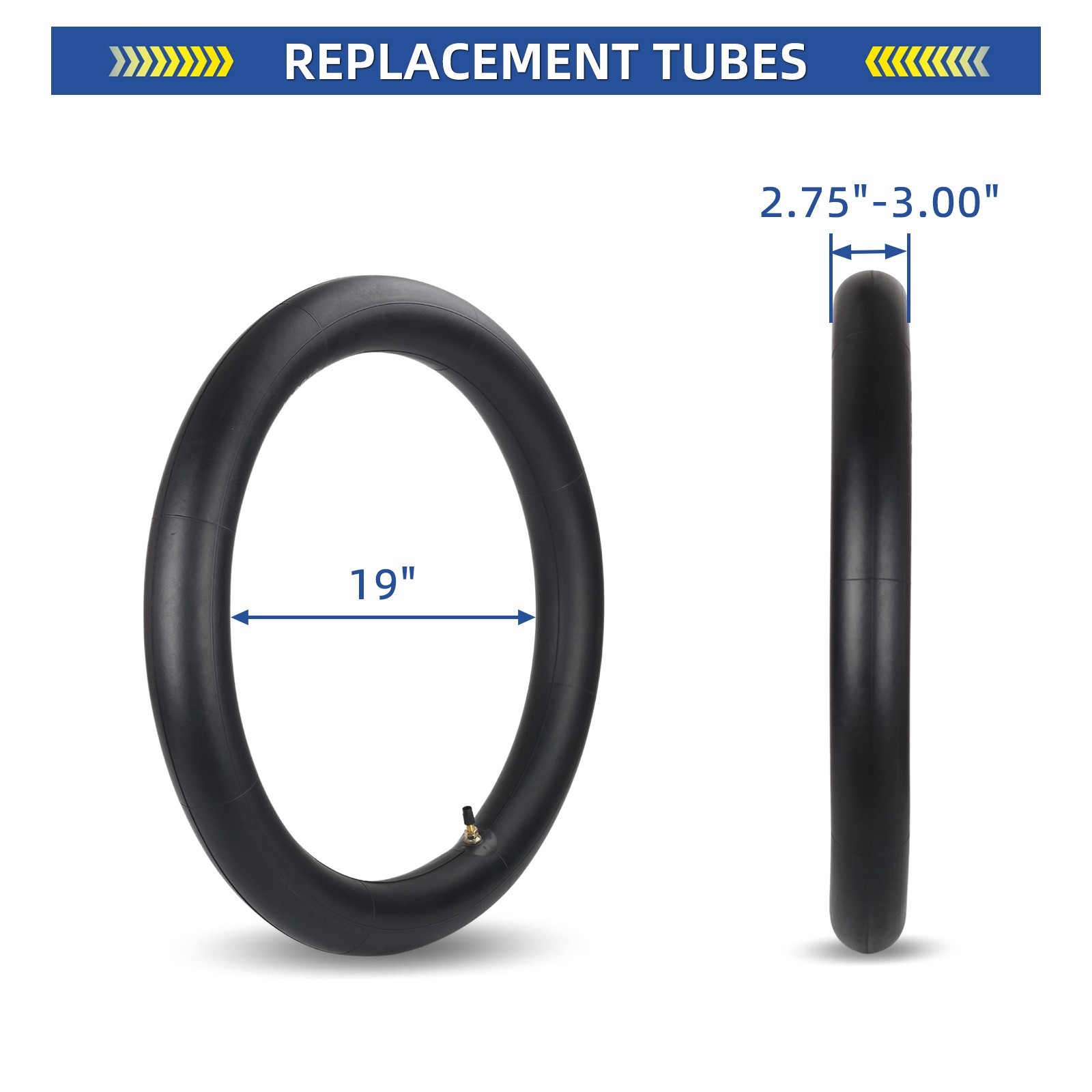 2-Pack 2.75/3.00-19” (70/100-19) Inner Tube for Motorcycle, Dirt Bike, Pit Bike